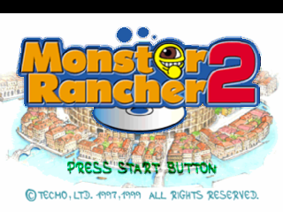 Monster Rancher 2 title screen for Playstation